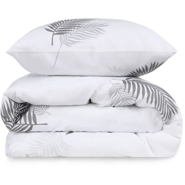 Bäddset - 1 påslakan 220 x 240 cm + 2 örngott 60 x 60 cm - 65% bomull, 35% polyester - Grå