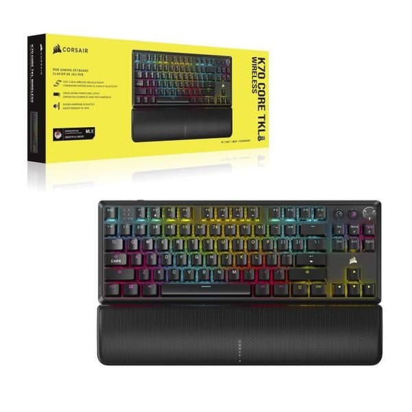 Speltangentbord - CORSAIR - K70 Pro TKL - MGX Hyperdrive-switchar - RGB-bakgrundsbelysning - AZERTY
