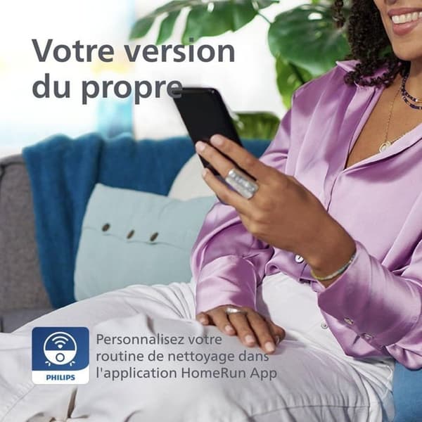 Philips HomeRun 5000 Robotdammsugare & Rutmopp XU5100/20 med Auto-Empty Station, LDS-laser beige