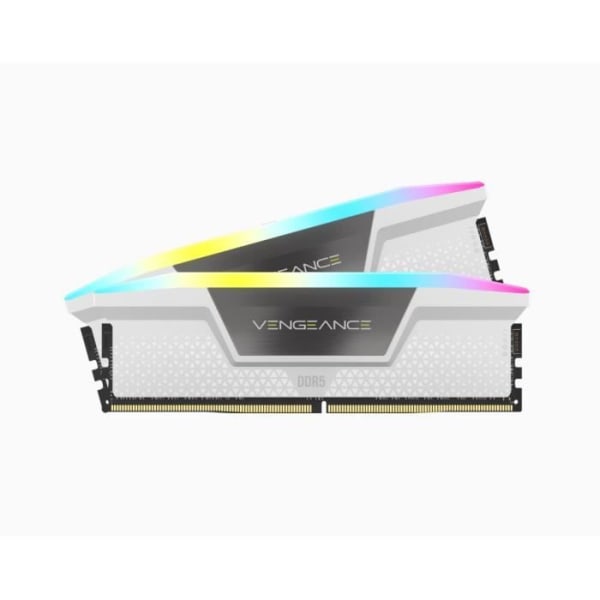 RAM -minne - Corsair - Revenge RGB DDR5 - 32GB 2x16GB DIMM - 5600 MHz - 1,25V - vit (CMH32GX5M2B5600C36W)