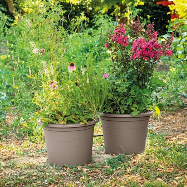 DEROMA Rund blomkruka Day R Camel - 60 cm