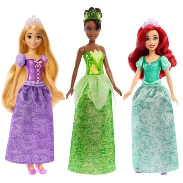 Disney Princesses - paket med 3 dockor (Ariel, Tiana, Rapunzel)