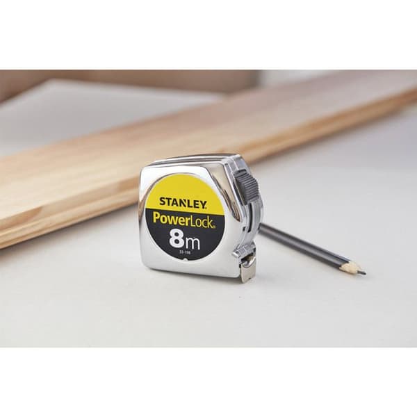 Måttband - STANLEY - Powerlock Classic ABS - 8m - Mylarbeläggning - 3-nitkrok