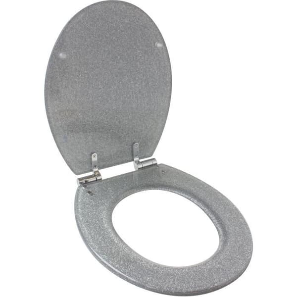 Toalettsits - GELCO DESIGN - Magnetisk mjukstängning - Glittrig grå