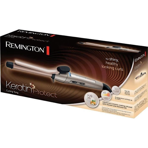 Locktång - REMINGTON - CI5318 Keratin Protect - 210°C - Snabb uppvärmning - 8 temperaturer - Grå