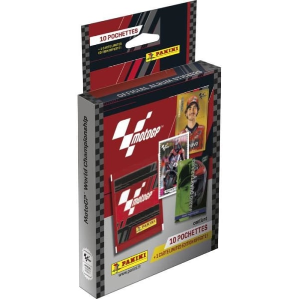 Blisterförpackning med 10 fickor + kort i begränsad upplaga - MOTO GP 2023 PANINI-klistermärken