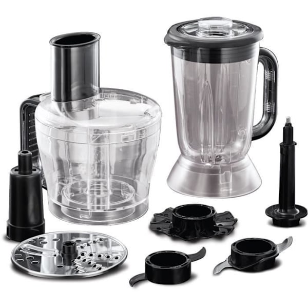 Multifunktionsrobot - RUSSELL HOBBS - Mattsvart 24732-56 - 600 W - 2,5 L skål - Rostfria blad - Vändbar skiva - Mattsvart