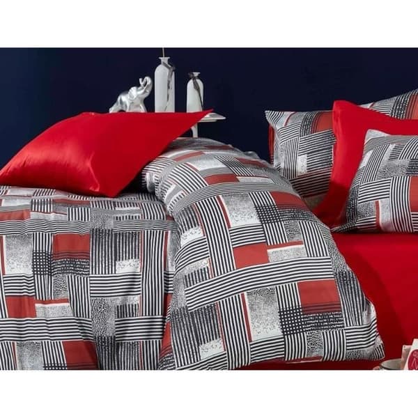 Bäddset - 1 påslakan 220 x 240 cm + 2 örngott 60 x 60 cm - 100% mikrosatin polyester - Grå