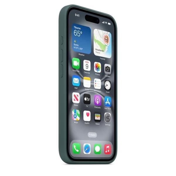 APPLE iPhone 16 - Silikonfodral med MagSafe - Lake Green