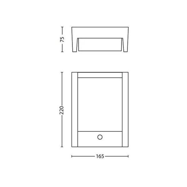 PHILIPS Vägglampa utomhus Arbor IR 1x6W 230V - Antracit