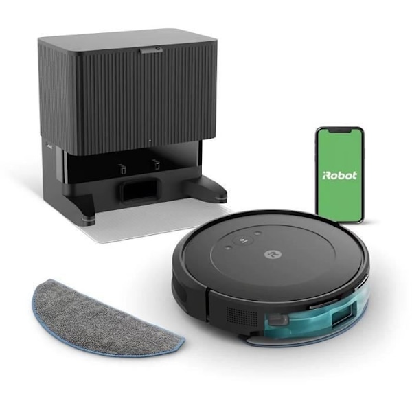 iRobot Roomba Combo 2 Essential - 2-i-1 robotdammsugare med självtömmande system - Ladda och återuppta arbetet Svart