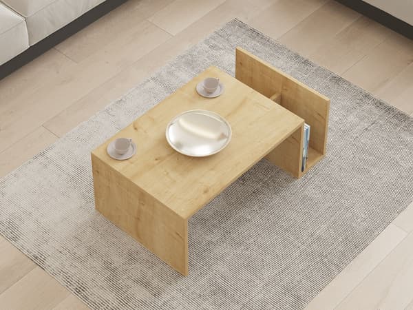 MEMO Soffbord  Safir Ek  Lyftbar topp och integrerad förvaring  B 86,8 cm x D 32,4 cm x H 50 cm