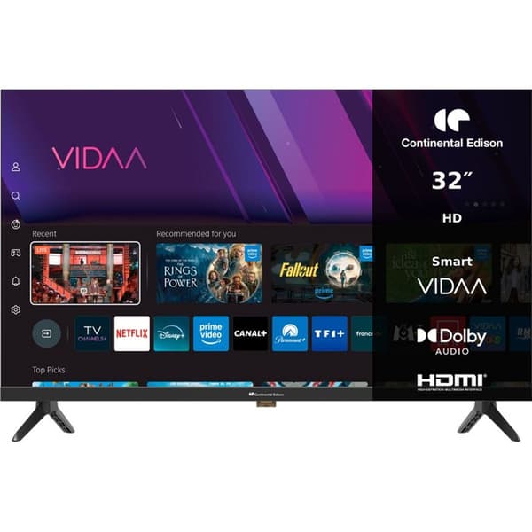 CONTINENTAL EDISON - CELED32SVHD26B7 - 32" (80 cm) HD LED-TV - 3xHDMI, 2xUSB - svart