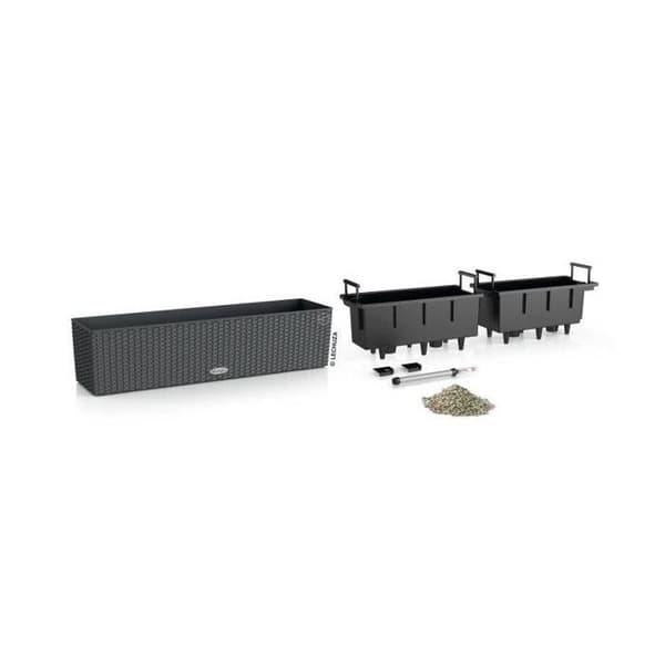 Jardiniere - Balconera stuga 80 - Komplett kit - Granit - 12L - LECHUZA