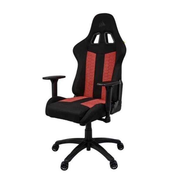 CORSAIR - Kontorsstol - Spelfåtölj - TC100 RELAXED - Tyg - Ergonomiskt - Justerbara armstöd - Svart/Röd (CF-9900014-WW)