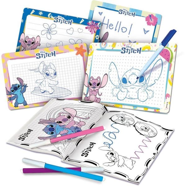 Pocket Drawing Studio - Stitch - LISCIANIGIOCHI - Ritset - Raderbara ritbrädor - Markörer ingår - Från 3 år