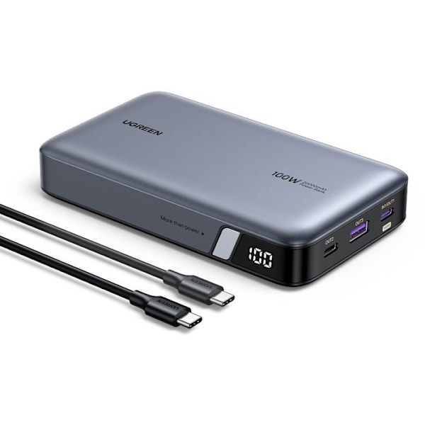 Externt batteri - UGREEN - 20 000 mAh - 100W - Version 2 - Grå