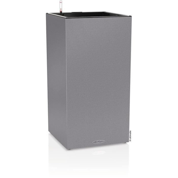 LECHUZA Canto Stone Column 40 blomkruka - komplett LED-kit, stengrå