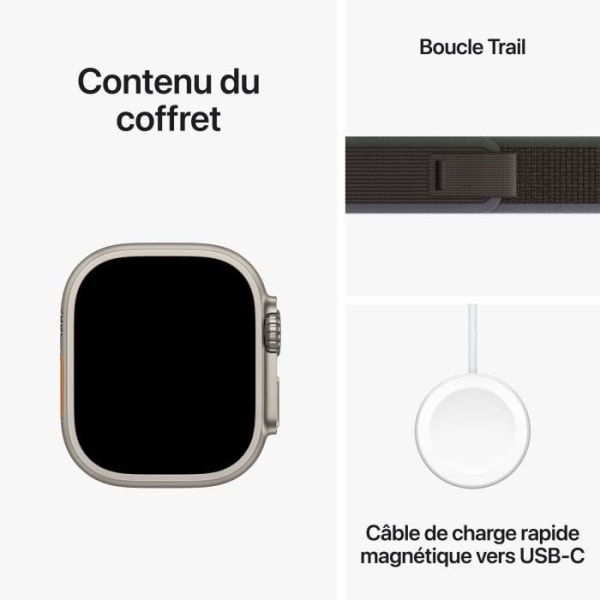 Apple Watch Ultra 2 GPS + Cellular - 49 mm - Titanfodral - Blå/svart Trail Loop-rem - M/L