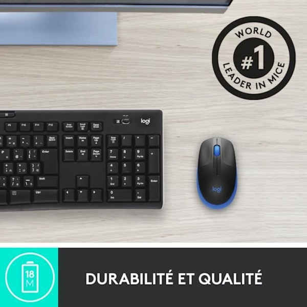 LOGITECH - M190 blå trådlös mus