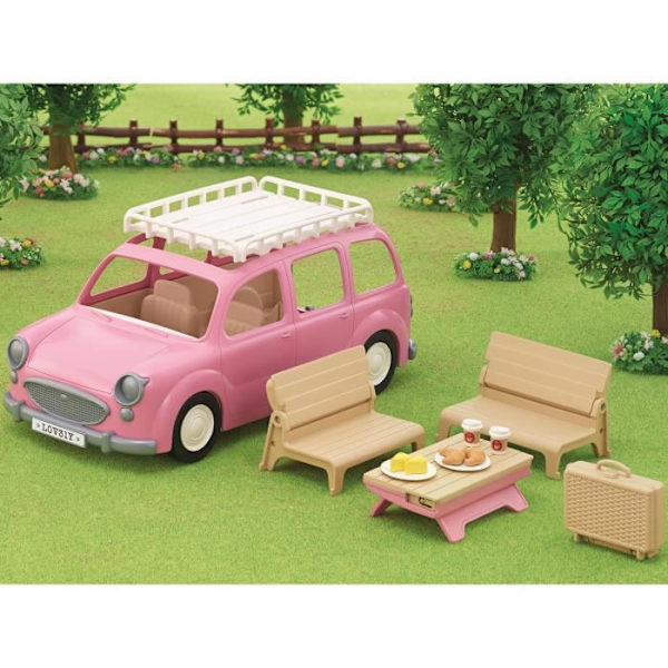 Den rosa minibussen och picknickuppsättningen