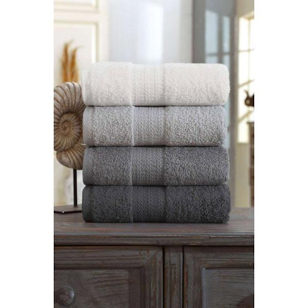 Set med 4 handdukar - 50 x 85 cm - Grå