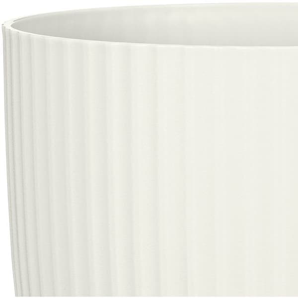 Rund blomkruka - DEROMA - 231 - 10 L - Ø 27 cm - Vit