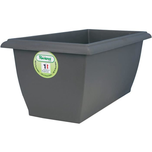 RIVIERA Jardiniere Evolution - 80 x 40 x H 32 cm - 64 L - Grå