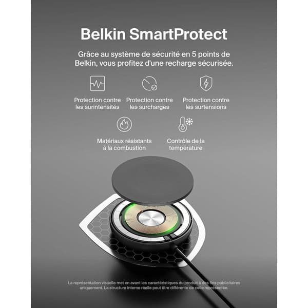 Laddplatta - BELKIN - USB-C - 15W - Svart