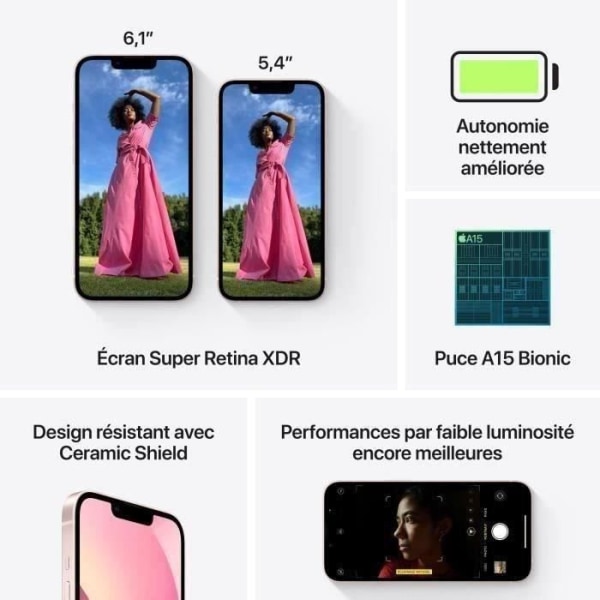 Apple iPhone 13 512 GB Pink- utan fotgängare-kit