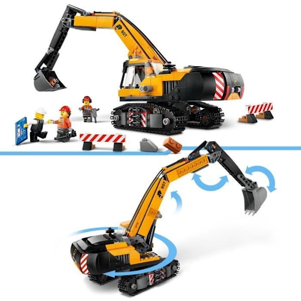 LEGO City 60420 Den gula bygggrävaren, leksak för barn från 8 år och uppåt