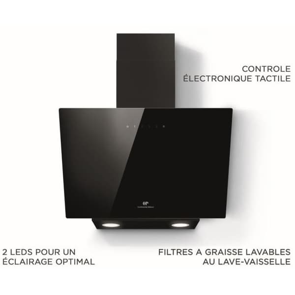 CONTINENTAL EDISON CEHD6065B svart dekorativ huva - L60 cm