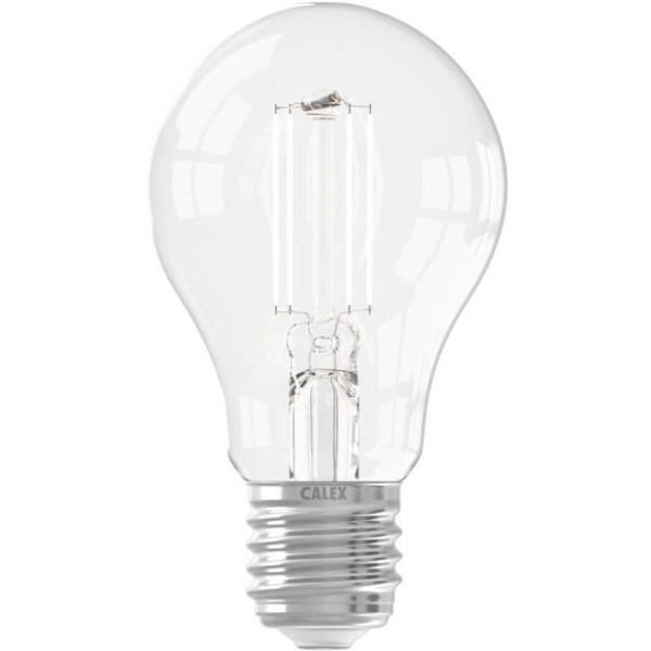 E27 LED-lampa - CALEX - STANDARD A60 - Rak glödtråd - 7 W - 806 lm - 2700 K - Dimbar - Transparent