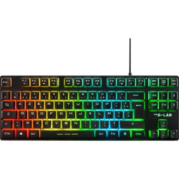 Speltangentbord - AZERTY - THE G-LAB - Keyz CAESIUM-TKL - Utan numerisk knappsats - Bakgrundsbelyst - Svart