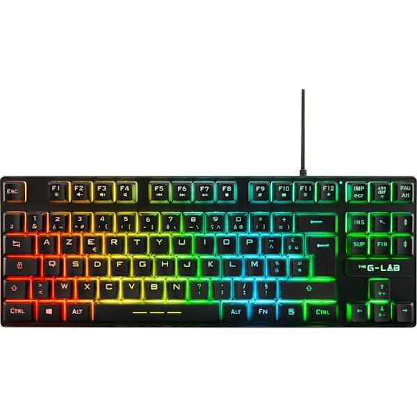 Speltangentbord - AZERTY - THE G-LAB - Keyz CAESIUM-TKL - Utan numerisk knappsats - Bakgrundsbelyst - Svart Svart