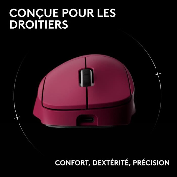 Gamingmus - trådlös - Logitech - G Pro X Superlight 2 DEX - Rosa