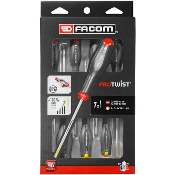 Set med 7 PROTWIST skruvmejslar - FACOM - AT.7PB