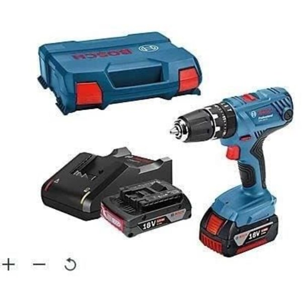 Bosch Professional GSR 18V ??Percussion Drill + 1 Battery 2.0Ah + 1 4Ah Battery + Gal Charger i L-Case