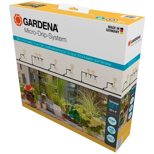 GARDENA Bevattningsstartpaket - Uteplats - Upp till 30 växter - Enkel installation