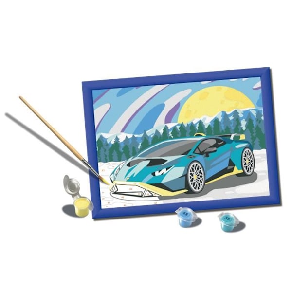 CreArt Kids 18x24cm Lamborghini, Paint by Numbers Kit, Art Number, Ages 7+, 25842, Ravensburger