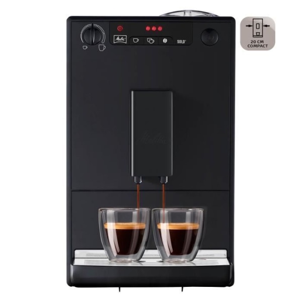 MELITTA E950-222 Automatisk espressomaskin med Caffeo Solo-kvarn - Pure Black