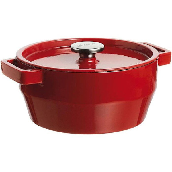 Rund gryta - PYREX - Långkok - 24 cm - Röd