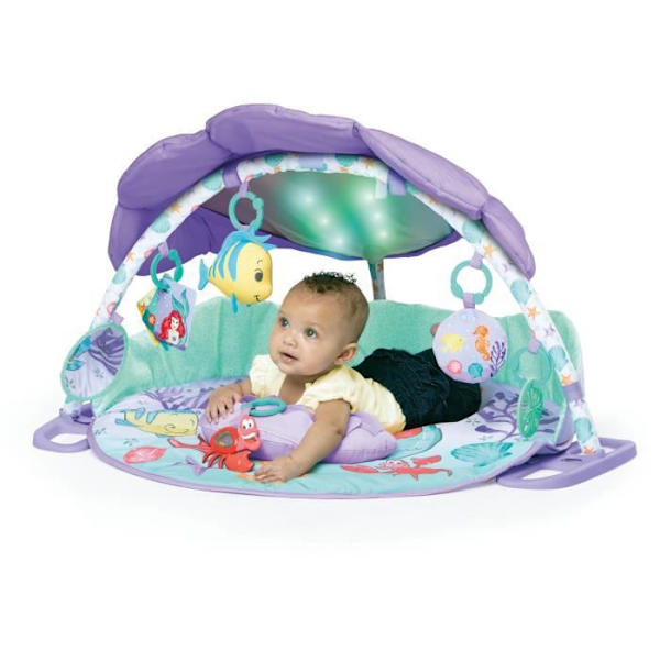 DISNEY BABY Evolving Baby Awakening Golvmatta - Ariel - Båg-, sensoriska och musikaliska leksaker, ljusslingor, spegel, kudde