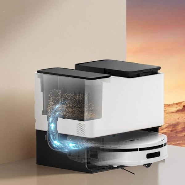 Ansluten robotdammsugare med tömningsbas - EZICLEAN Allt-i-ett Z15 Pro - 10 000 Pa - 1,5 L - Vit
