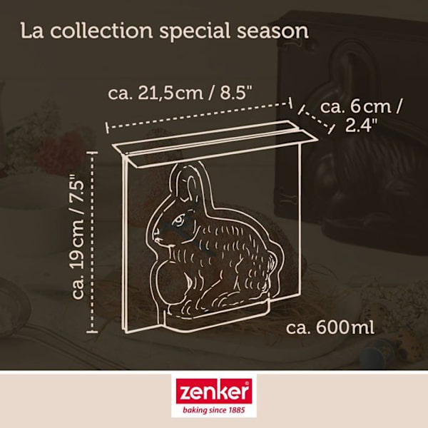 Set med 2 3D-kakformar - ZENKER - Påskhareform - 600 ml