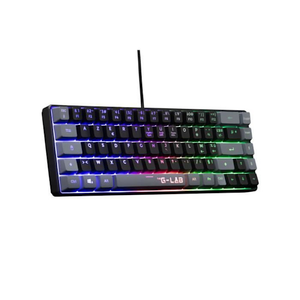 Speltangentbord - THE G-LAB - KEYZ-HYDRO-BKG/FR - 60% membran 2 färger svarta + grå tangenter
