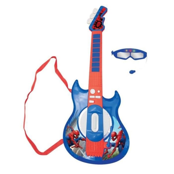 SPIDER-MAN - självlysande elektronisk gitarr med glasögon utrustad med mikrofon