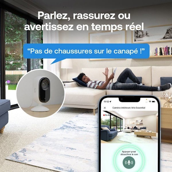 Arlo Essential 3 inomhusövervakningskamera - 2 kameror - 2K