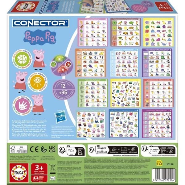 Conector Junior - Elektroniskt pedagogiskt spel - EDUCA - Peppa Pig - Interaktivt lärande - Från 3 år