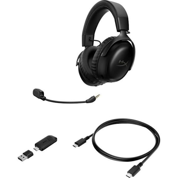 HyperX Cloud III S trådlöst spelheadset - för PC och konsol - svart